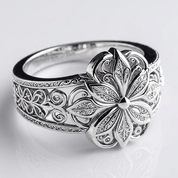 Silver Flower Zirconia Ring by Rose & Oliver - product image 1